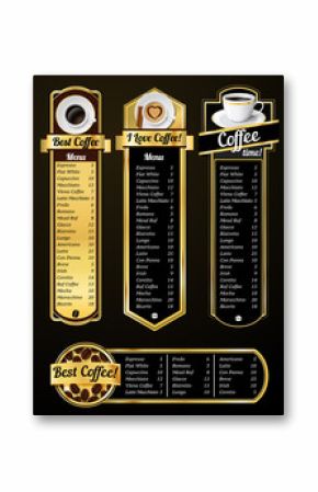 Coffee menu templates