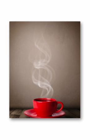Coffee cup with abstract white steam