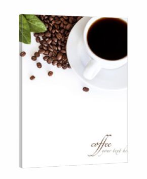 Cup of coffee on white background