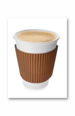 Paper cup of coffee isolated on white