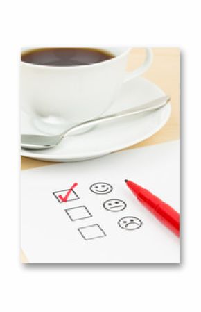 Customer satisfaction survey checkbox with excellent icon tick