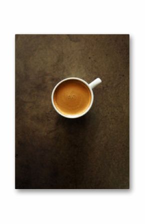 Cup of hot espresso coffee on wood table, black coffee from arab
