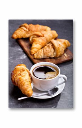 cup of coffee and croissants