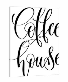hand lettering inscription text: coffee house