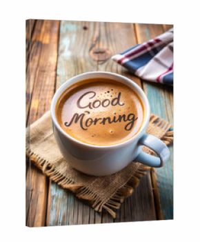 cup of coffee with the inscription "Good morning"