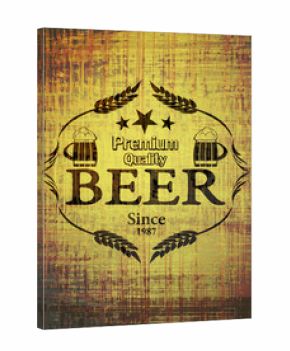 beautiful inscription premium quality beer on vintage texture