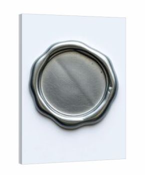 Unblemished silver wax seal, ready for impression, macro, wax, message