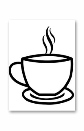 Coffee clip art design on plain white transparent isolated background for card, shirt, hoodie, sweatshirt, apparel, card, tag, mug, icon, poster or badge