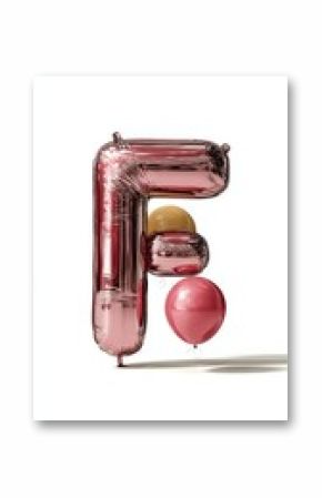 Metallic Balloon Letter F with Colorful Balloons