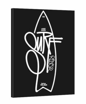 Surf rider graffiti lettering vector print with surfboard for summer t-shirts