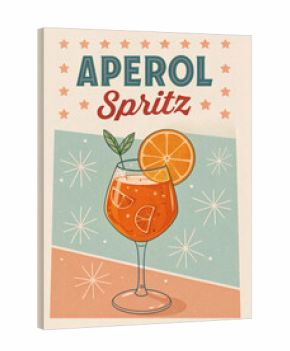 Vintage Illustration of Aperol Spritz Cocktail 