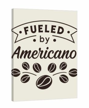 Fueled by Americano" Coffee Typography with Beans