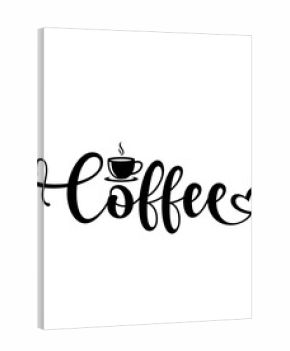 Coffee typography clip art design on plain white transparent isolated background for card, shirt, hoodie, sweatshirt, apparel, card, tag, mug, icon, poster or badge