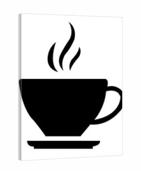 Coffee clip art design on plain white transparent isolated background for card, shirt, hoodie, sweatshirt, apparel, card, tag, mug, icon, poster or badge
