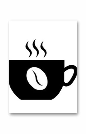 Coffee clip art design on plain white transparent isolated background for card, shirt, hoodie, sweatshirt, apparel, card, tag, mug, icon, poster or badge