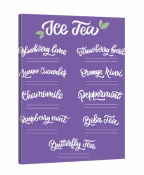 Set of hand-drawn lettering ice tea. The collection calligraphic design menu for drinks