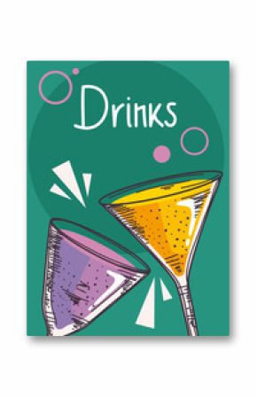 drinks lettering with pair cups