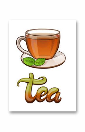 Tea lettering and illustration