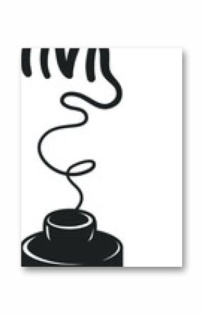 Ink with lettering isolated on white background vector illustration.