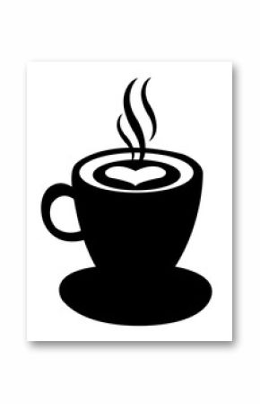 Coffee clip art design on plain white transparent isolated background for card, shirt, hoodie, sweatshirt, apparel, card, tag, mug, icon, poster or badge