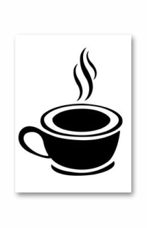 Coffee clip art design on plain white transparent isolated background for card, shirt, hoodie, sweatshirt, apparel, card, tag, mug, icon, poster or badge