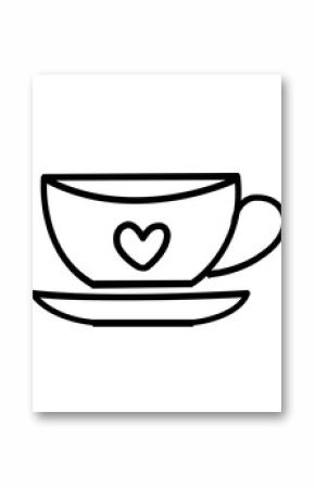 Coffee clip art design on plain white transparent isolated background for card, shirt, hoodie, sweatshirt, apparel, card, tag, mug, icon, poster or badge