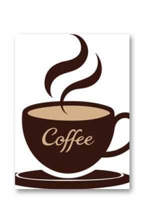 Minimalist Coffee Cup Artwork With Steam and Stylish Lettering