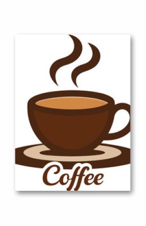 A Delightful Cup of Coffee with Gentle Steam and Captivating Coffee Lettering Logo Art