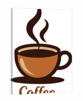 Aromatic Coffee Cup Icon With Steam and Bold Lettering