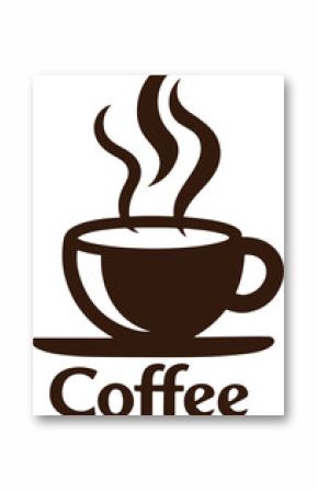 Elegant Coffee Cup Logo Design with Steam and Stylish Lettering Graphic