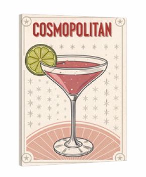 Vintage Illustration of Cosmopolitan Cocktail 