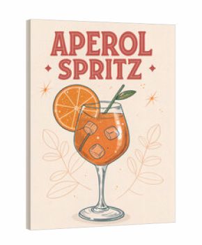 Vintage Illustration of Aperol Spritz Cocktail 