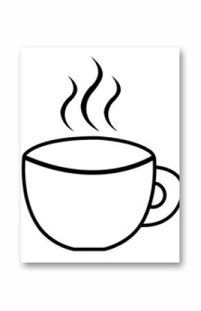 Coffee clip art design on plain white transparent isolated background for card, shirt, hoodie, sweatshirt, apparel, card, tag, mug, icon, poster or badge