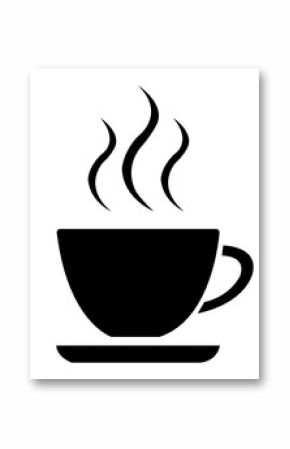 Coffee clip art design on plain white transparent isolated background for card, shirt, hoodie, sweatshirt, apparel, card, tag, mug, icon, poster or badge