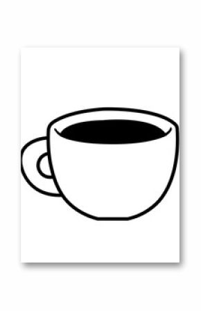 Coffee clip art design on plain white transparent isolated background for card, shirt, hoodie, sweatshirt, apparel, card, tag, mug, icon, poster or badge