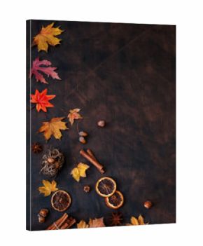 Autumn Background With Candied Oranges, Nuts and Spices