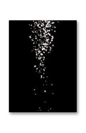 Large White Sea Salt Falling On A Black Background.