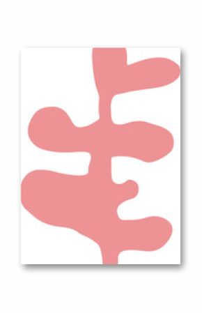 Displaying abstract pink shape echoing coral leaf lobes in flat design, transparent background