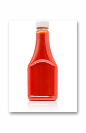 bottle of tomato sauce ketchup isolated on white background