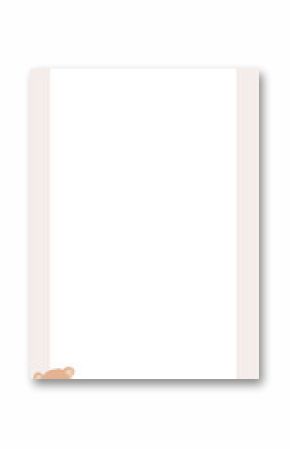 Flat baby-themed frame is showing toy motifs and leaf sprigs on transparent background, copy space