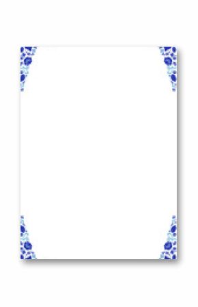 Floral border is forming in flat design with leaf swirls on transparent background, copy space