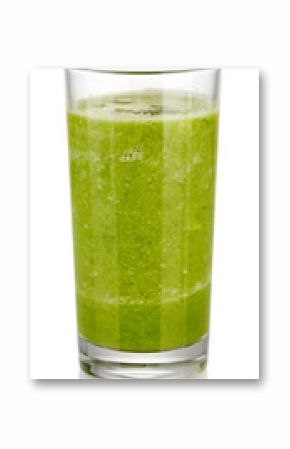 Green vegetable juice isolated on white