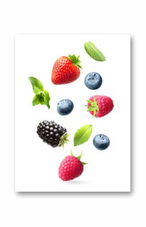 Falling berries isolated