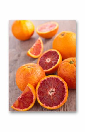 blood orange on wood