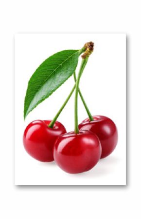 Cherry. Three berries isolated on white background