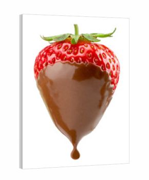 strawberry in chocolate isolated on the white background
