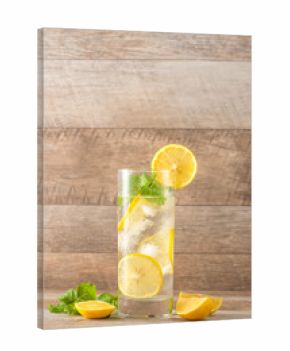 Drink for hot summer days. Fresh lime and lemon lemonade with mi