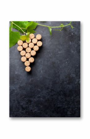 Wine corks grape shape and vine