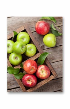 Green and red apples