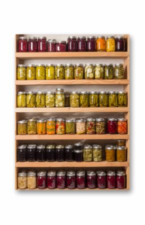 Shelves of canned goods